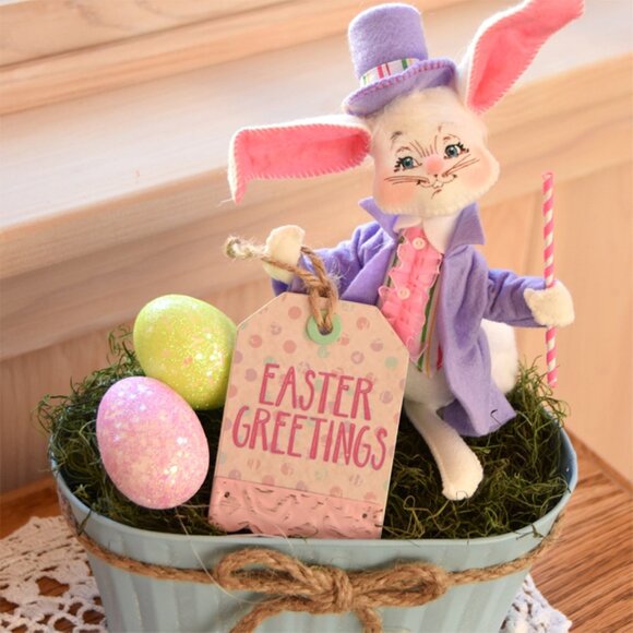 6" Easter Parade Boy Bunny - Picture 2 of 2